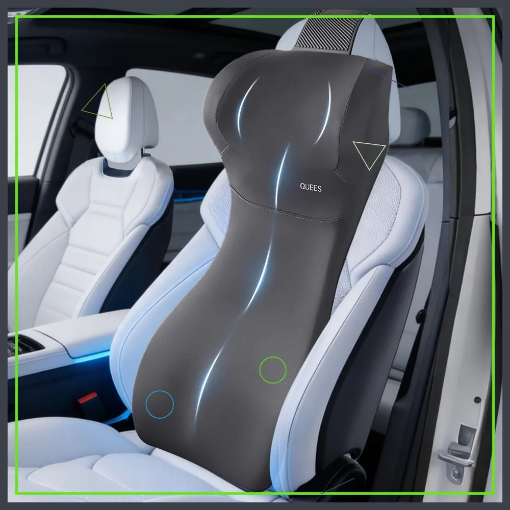 Memory Foam Lumbar Support Pillow for Car with Headrest, Back & Neck Pain Relief, Full-Length S-Curve Support for Long Drives
Memory Foam Lumbar Support Pillow for Car with Headrest, Back & Neck Pain Relief, Full-Length S-Curve Support for Long Drives