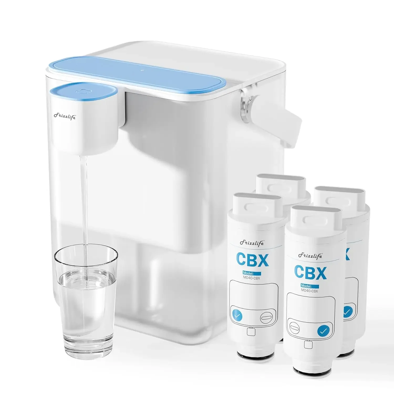 MD40 Rechargeable Water Filter Dispenser with 2 Filters Pre-Installed, Certified Reduce 99.89% of Chlorine, 400-Gallon/6 Months
MD40 Rechargeable Water Filter Dispenser with 2 Filters Pre-Installed, Certified Reduce 99.89% of Chlorine, 400-Gallon/6 Months