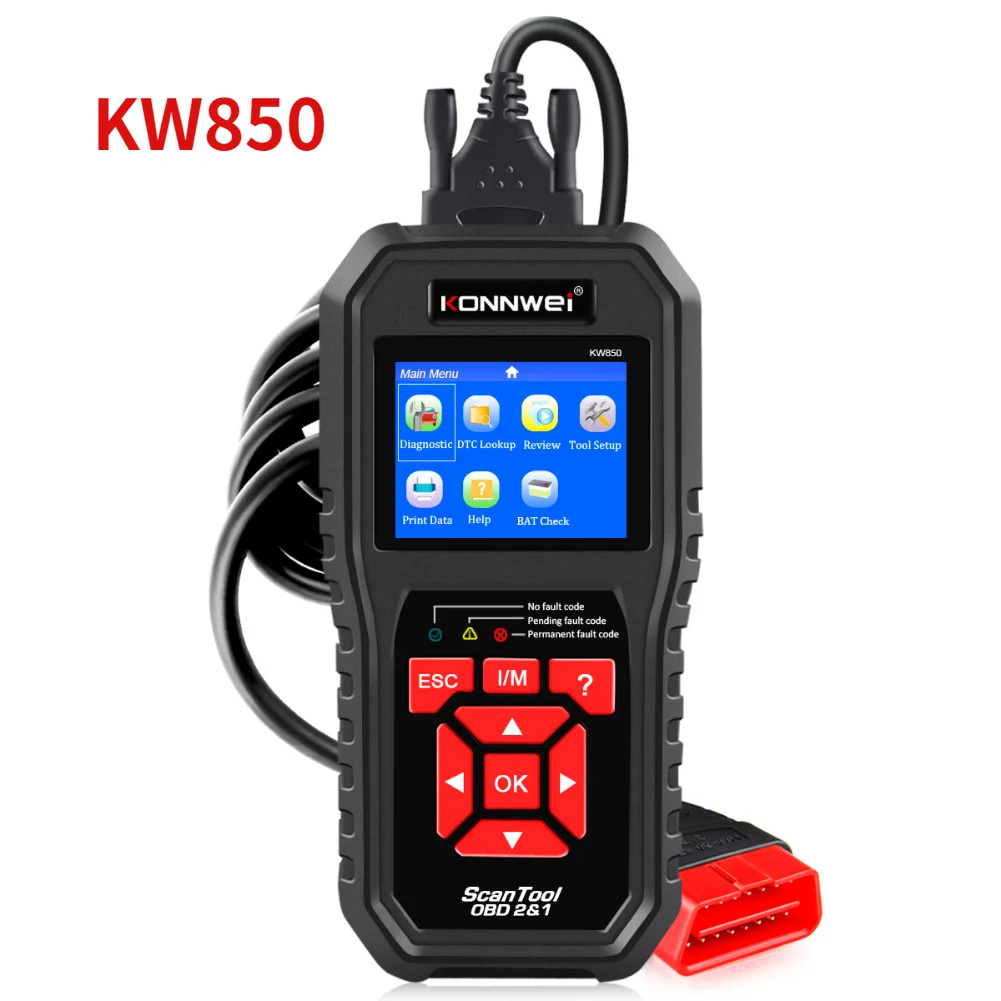 KONNWEI KW850 Профессиональный автоматический диагностический сканер Универсальный считыватель кодов двигателя OBD2 Автомобильные диагностические инструменты
KONNWEI KW850 Профессиональный автоматический диагностический сканер Универсальный считыватель кодов двигателя OBD2 Автомобильные диагностические инструменты
