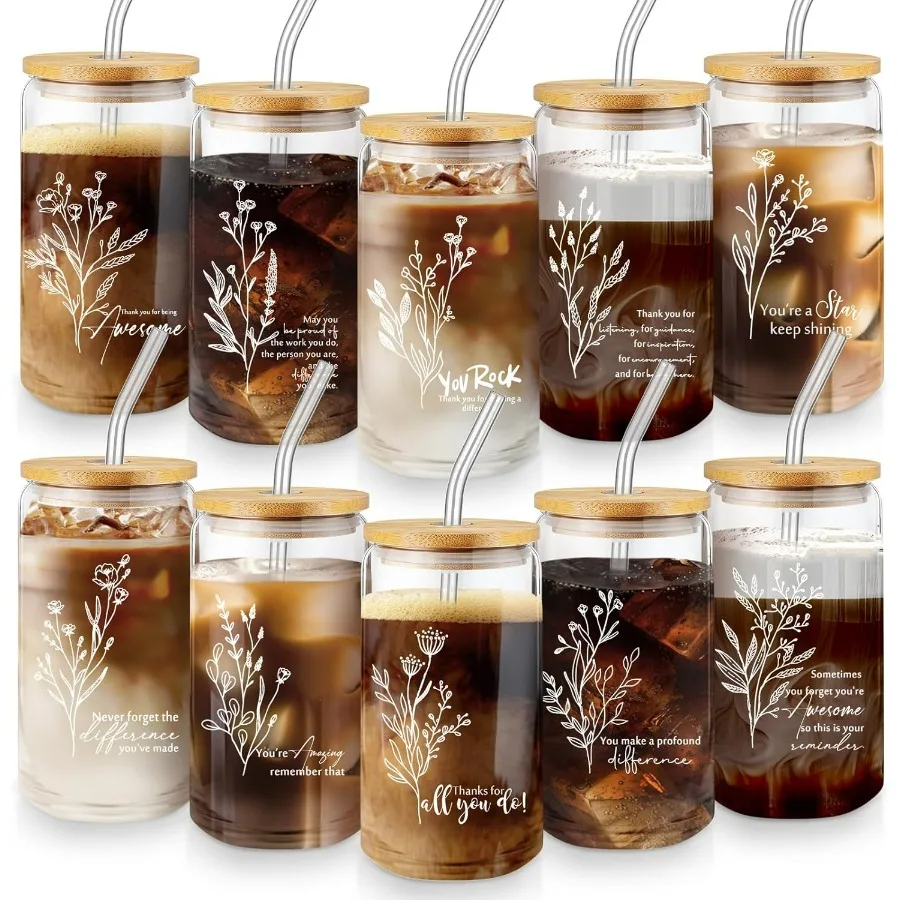 Bulk 16 oz Glass Cups with Lids and Straws for Employee Appreciation: Multicolor Set of 20 Ideal for Thank You Gifts During Vet
Bulk 16 oz Glass Cups with Lids and Straws for Employee Appreciation: Multicolor Set of 20 Ideal for Thank You Gifts During Vet