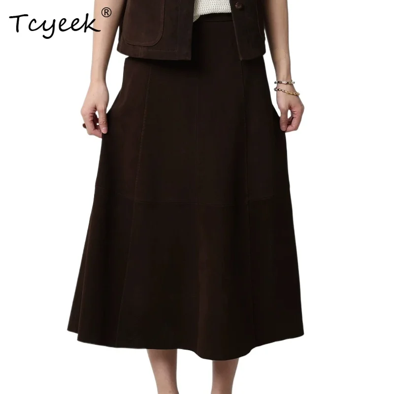 Tcyeek Fashion Real Sheepskin Womens Skirts Elegant High Waist Long Skirts for Women Casual Skirts for Ladies Falda Aesthetic
Tcyeek Fashion Real Sheepskin Womens Skirts Elegant High Waist Long Skirts for Women Casual Skirts for Ladies Falda Aesthetic