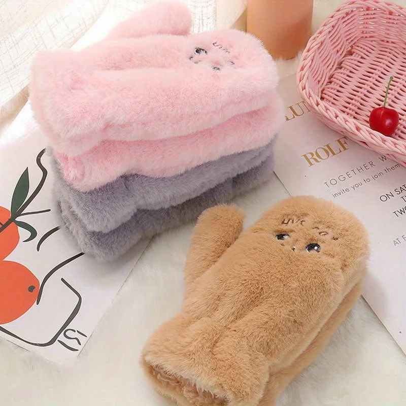 Cute Plush Gloves Women Winter Plush Mittens Fingerless Gloves Soft Thick Flip Gloves for Women Girl Female Half Finger Gloves
Cute Plush Gloves Women Winter Plush Mittens Fingerless Gloves Soft Thick Flip Gloves for Women Girl Female Half Finger Gloves