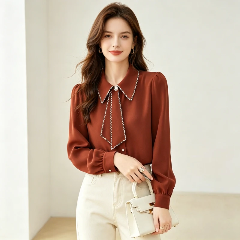 Blouses Women Shirt Vintage Turn Down Collar Lantern Sleeve Tops Y2k Bow Single Breasted Elegant Splice Shirts Work 2026 Summer
Blouses Women Shirt Vintage Turn Down Collar Lantern Sleeve Tops Y2k Bow Single Breasted Elegant Splice Shirts Work 2026 Summer