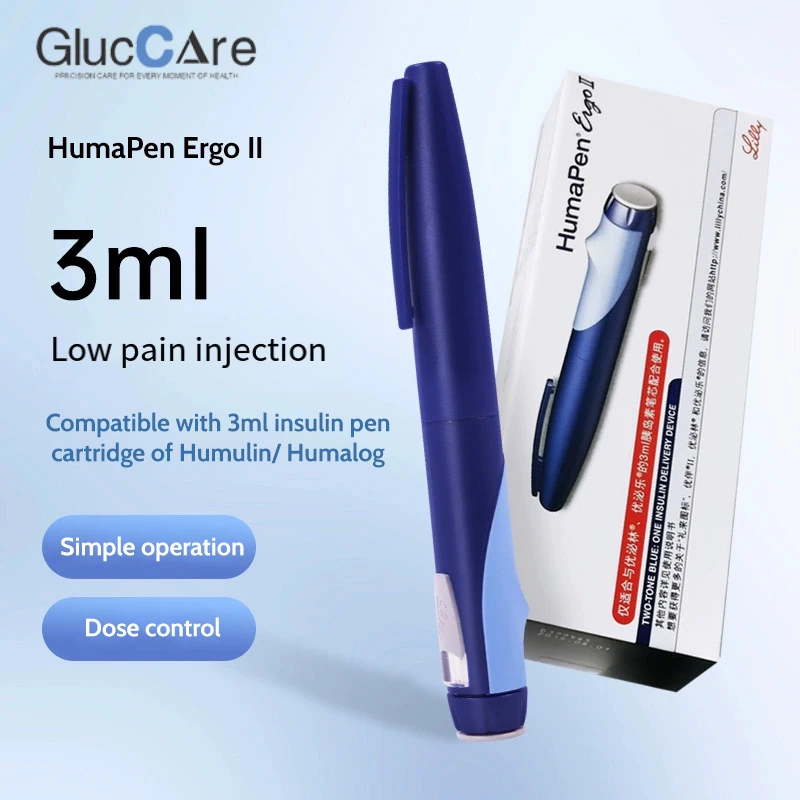 Portable Lilly Huma Reusable Insulin Pen Ergo 2 syringe Insulin Pen for 3ml Humulin Humalog Diabetic Injection Diabetes with box
Portable Lilly Huma Reusable Insulin Pen Ergo 2 syringe Insulin Pen for 3ml Humulin Humalog Diabetic Injection Diabetes with box