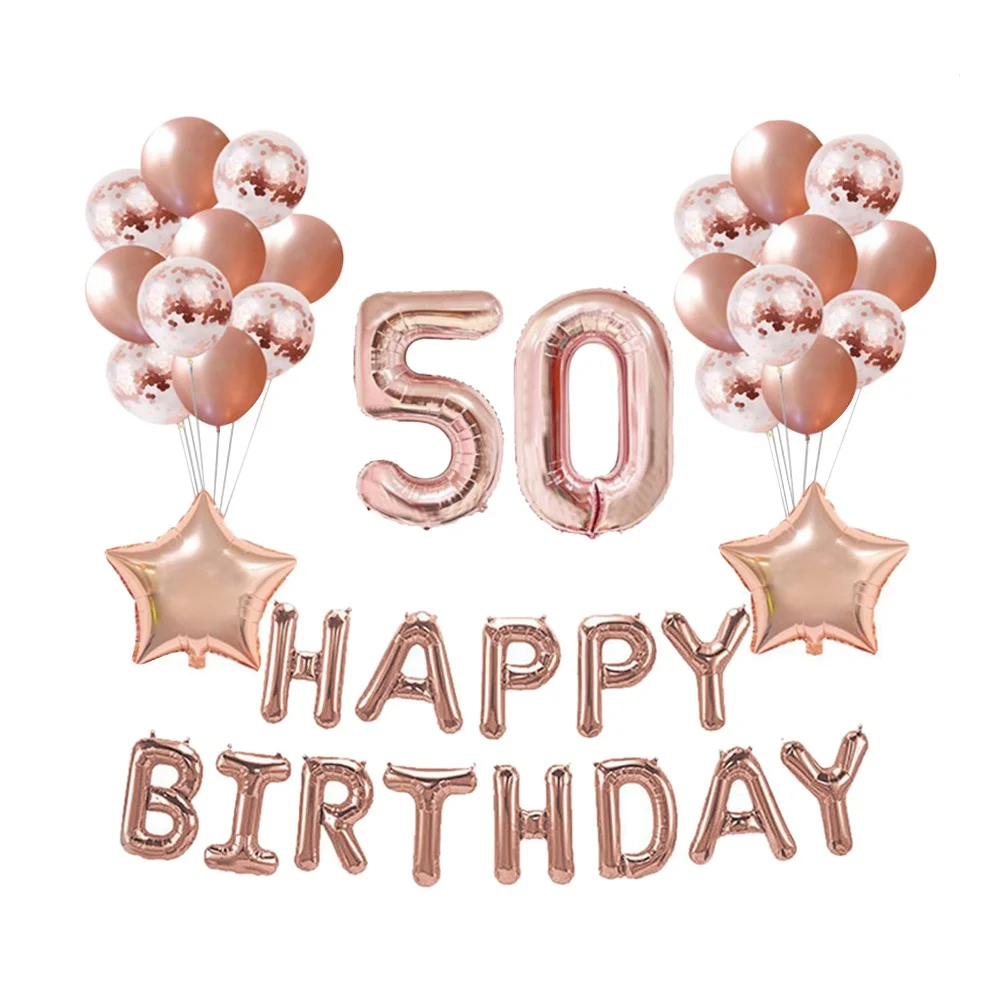 37 pcs Birthday Balloon Set 50 Years Old Rose Gold Latex Foil Sequins Balloons For Party Decorations Wedding Baby Shower
37 pcs Birthday Balloon Set 50 Years Old Rose Gold Latex Foil Sequins Balloons For Party Decorations Wedding Baby Shower