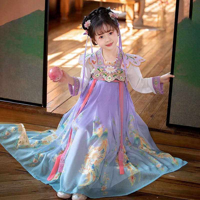 Purple Hanfu Girls Spring And Autumn Children's Ancient Perform Costume Fairy Dress 3-12y Girl Princess Dress Chinese Clothing
Purple Hanfu Girls Spring And Autumn Children's Ancient Perform Costume Fairy Dress 3-12y Girl Princess Dress Chinese Clothing