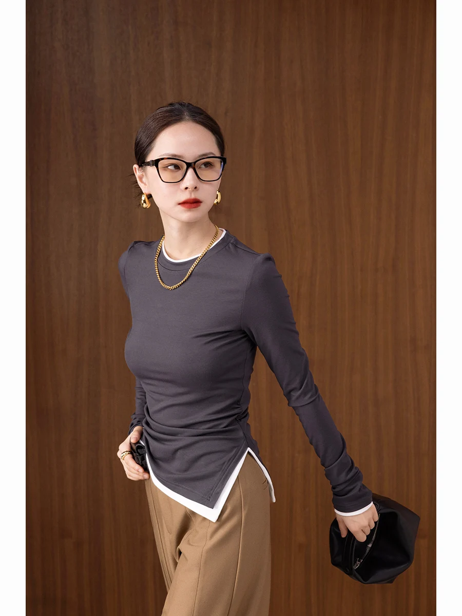 High Elastici Asymmetric Waist-Cinching Water Mask Tee round Ne Long Sve Regular Length Spring Commute Sle T-irt
High Elastici Asymmetric Waist-Cinching Water Mask Tee round Ne Long Sve Regular Length Spring Commute Sle T-irt