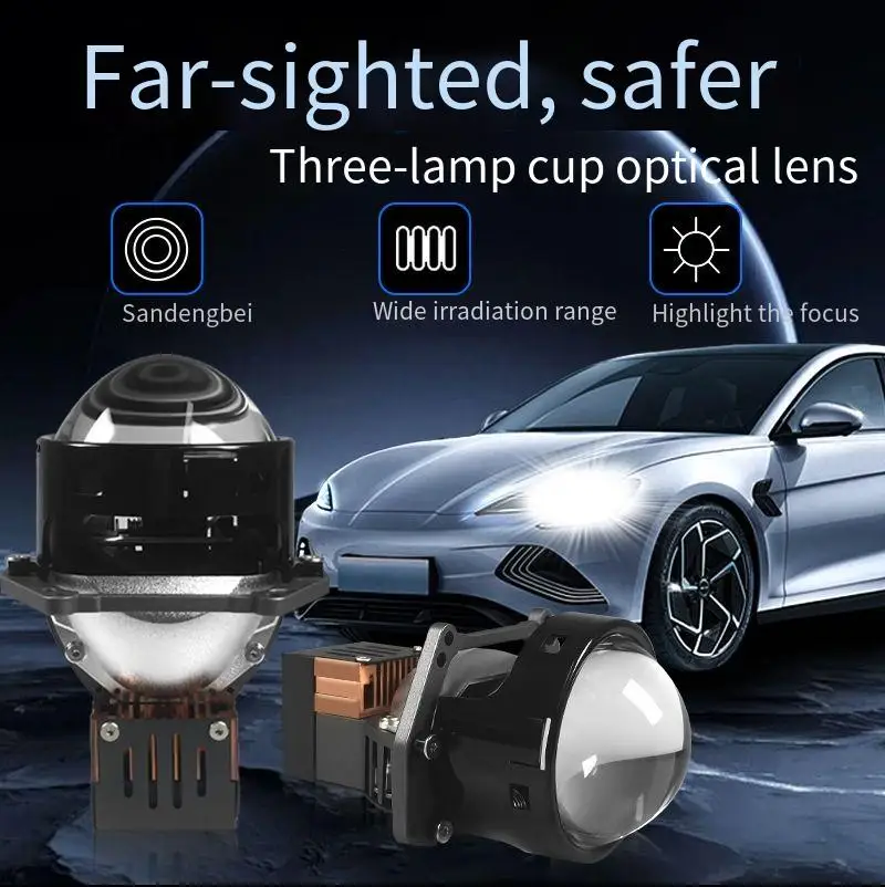 3 Inch Bi LED Laser Projector Lens 25000Lm 6000K 90W 12V for Car Headlight Retrofit LHD
3 Inch Bi LED Laser Projector Lens 25000Lm 6000K 90W 12V for Car Headlight Retrofit LHD