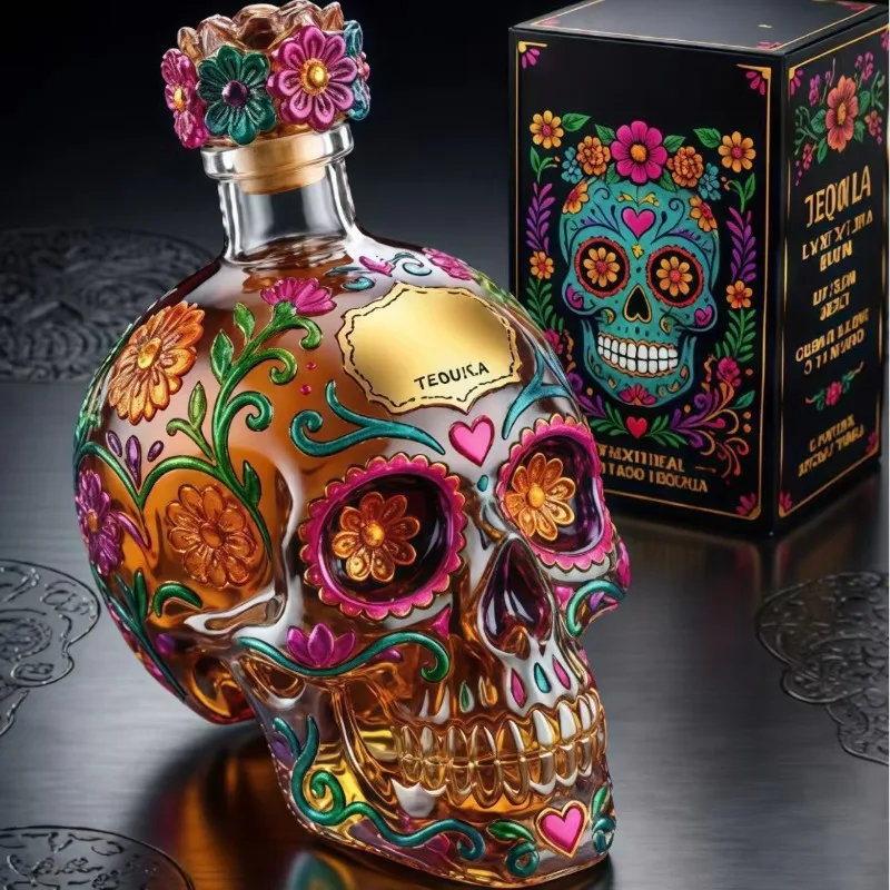Skeleton whiskey bottle Mexican commemorative painted bottle model ornament empty bottle collection gift
Skeleton whiskey bottle Mexican commemorative painted bottle model ornament empty bottle collection gift