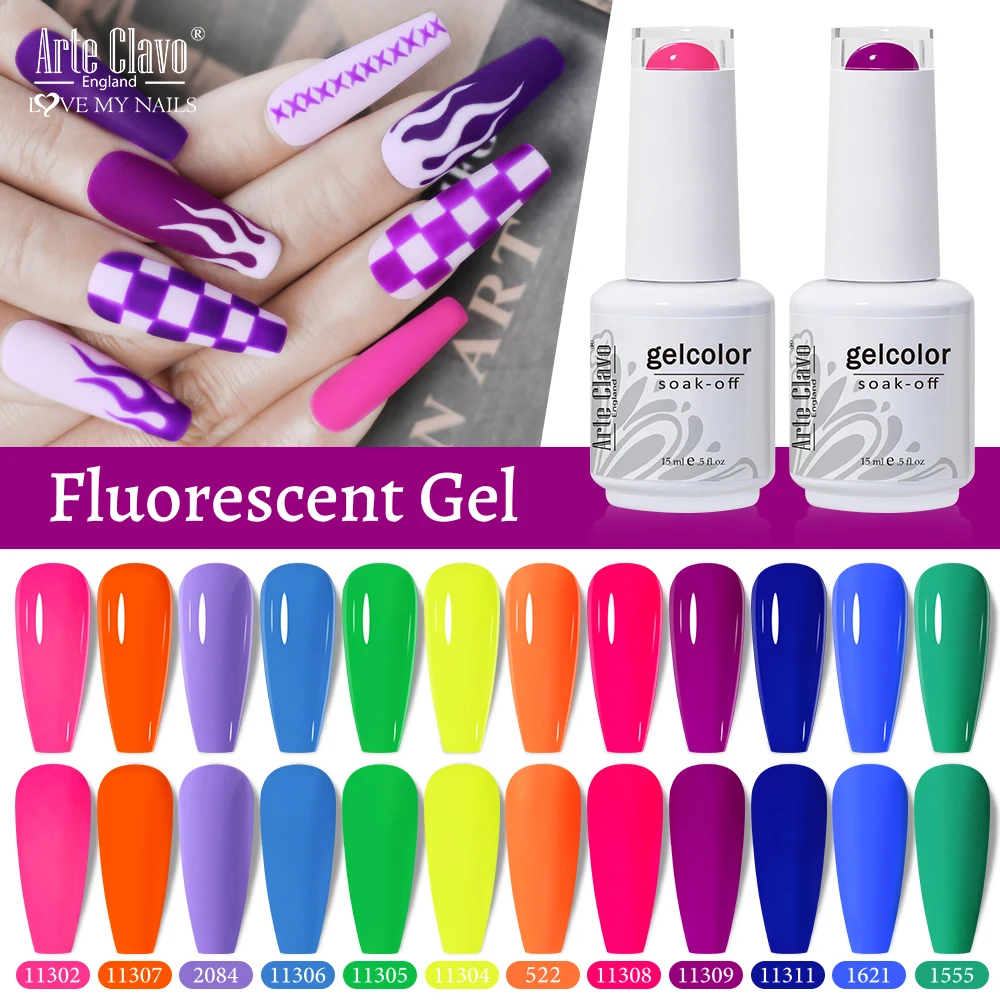 Arte Clavo 15ml Fluorescent Color Gel Nail Polish Summer Neon Semi Permanent Varnishes Nail Art Manicure Soak Off UV Gel Polish
Arte Clavo 15ml Fluorescent Color Gel Nail Polish Summer Neon Semi Permanent Varnishes Nail Art Manicure Soak Off UV Gel Polish