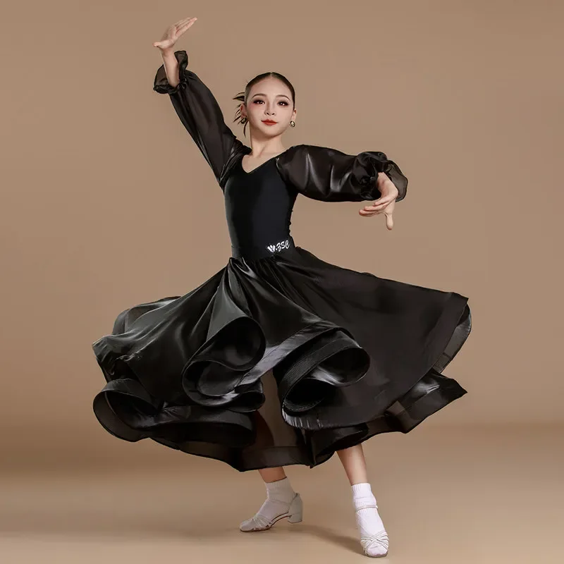 Ballroom Dance Competition Clothing Teenager Girls Mesh Long Sleeve Big Swing Skirt Latin Performance Suit Waltz Modern Costumes
Ballroom Dance Competition Clothing Teenager Girls Mesh Long Sleeve Big Swing Skirt Latin Performance Suit Waltz Modern Costumes