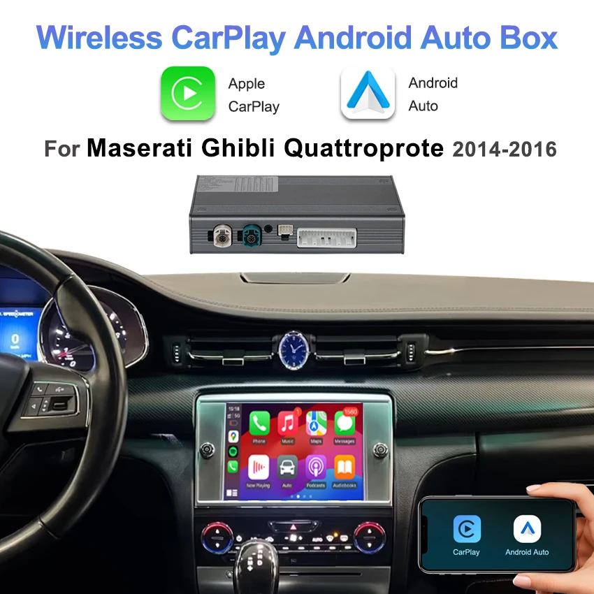 Wireless Carplay Module Android Auto Adapter for Maserati Ghibli Quattroprote 2014-2016 with Mirror Link Navigation
Wireless Carplay Module Android Auto Adapter for Maserati Ghibli Quattroprote 2014-2016 with Mirror Link Navigation