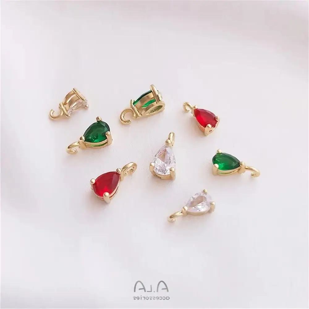 Color preserved 14K gold, water drop shaped zircon pendant, open ring, diy bracelet, earring, jewelry, small hanging pendant
Color preserved 14K gold, water drop shaped zircon pendant, open ring, diy bracelet, earring, jewelry, small hanging pendant