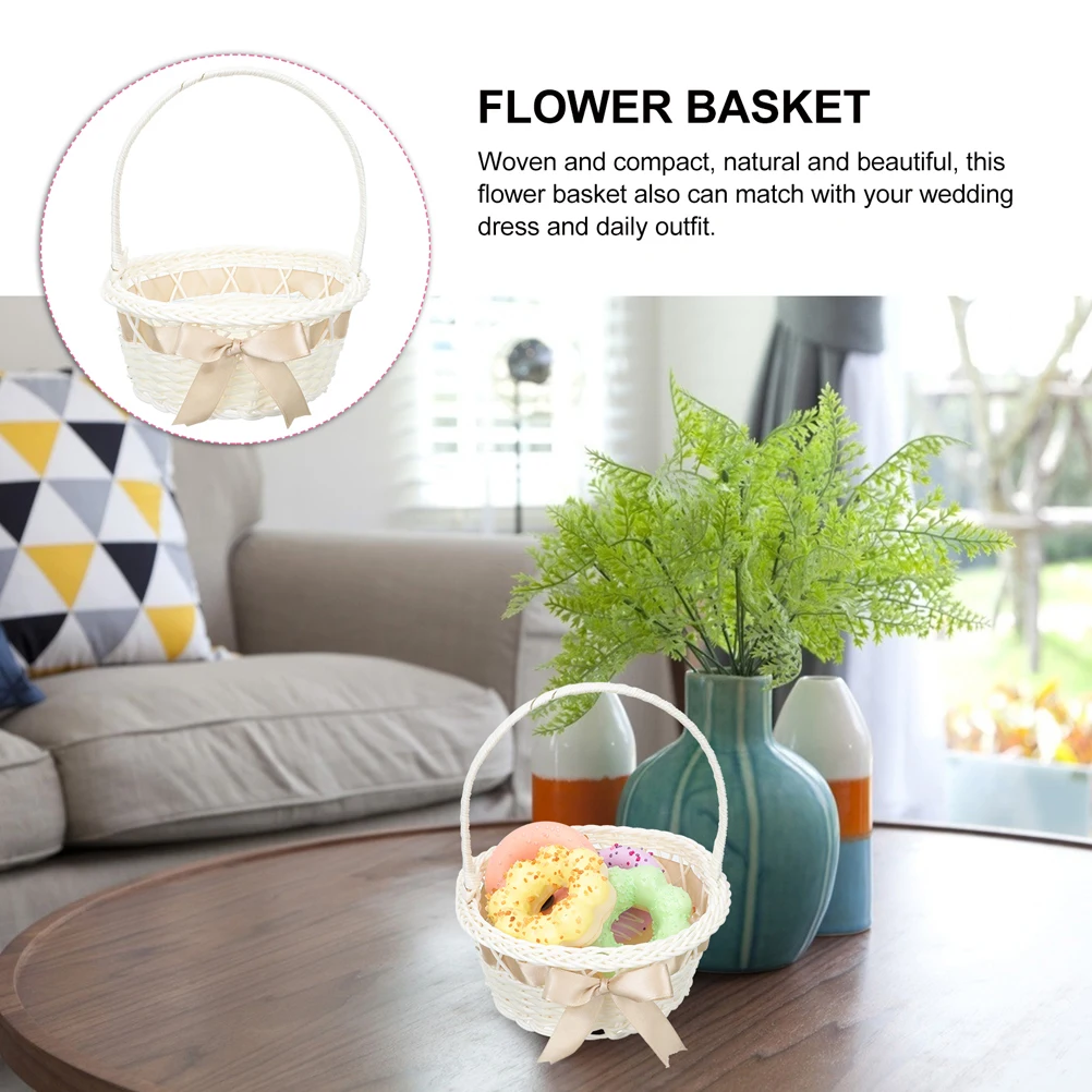 H woven Wedding Flower Girl Basket for Decor Party Rustic Wicker Craft Elegant Look Bride Accessories Durability Fine Details
H woven Wedding Flower Girl Basket for Decor Party Rustic Wicker Craft Elegant Look Bride Accessories Durability Fine Details