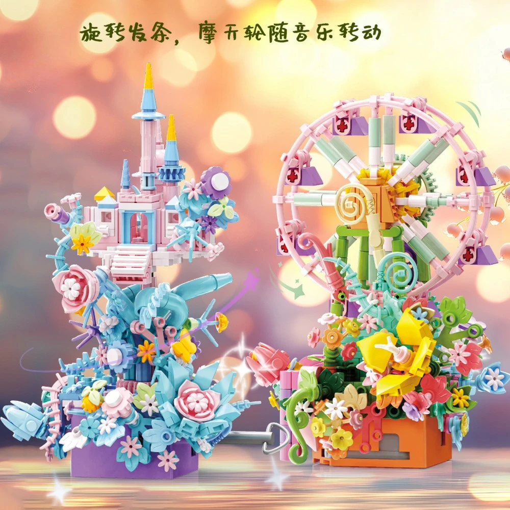NEW Flower Castle Assemblage Building Blocks Ferris Wheel Music Box Architecture Models Home Decorations Gifts for Kids Toys
NEW Flower Castle Assemblage Building Blocks Ferris Wheel Music Box Architecture Models Home Decorations Gifts for Kids Toys