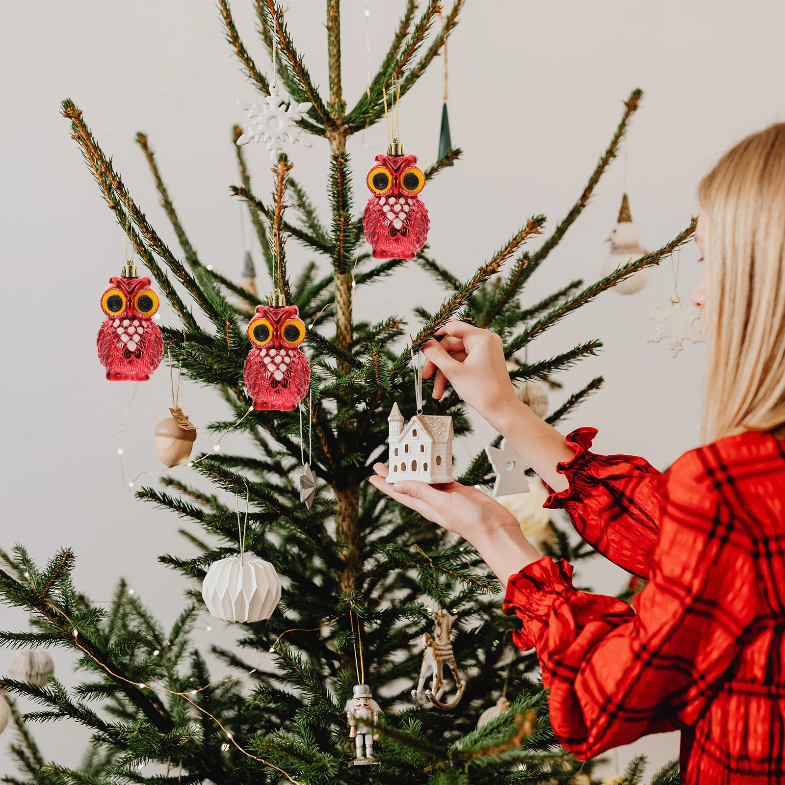 4 Pcs Xmas Ornaments Owl for Tree Hanging Party Decoration Decorative Decorations 
4 Pcs Xmas Ornaments Owl for Tree Hanging Party Decoration Decorative Decorations