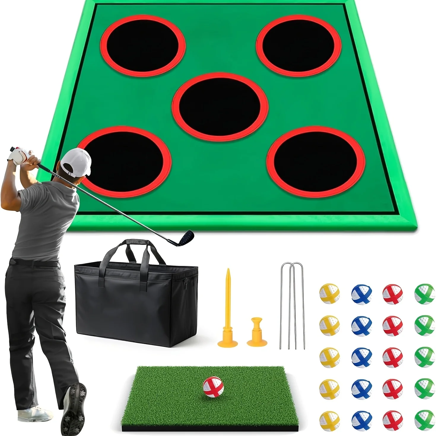 Игровой набор для гольфа, целевая игра для гольфа, подходит для игроков в гольф, газон на заднем дворе, идеально подходит для Дня благодарения, Рождества
Игровой набор для гольфа, целевая игра для гольфа, подходит для игроков в гольф, газон на заднем дворе, идеально подходит для Дня благодарения, Рождества