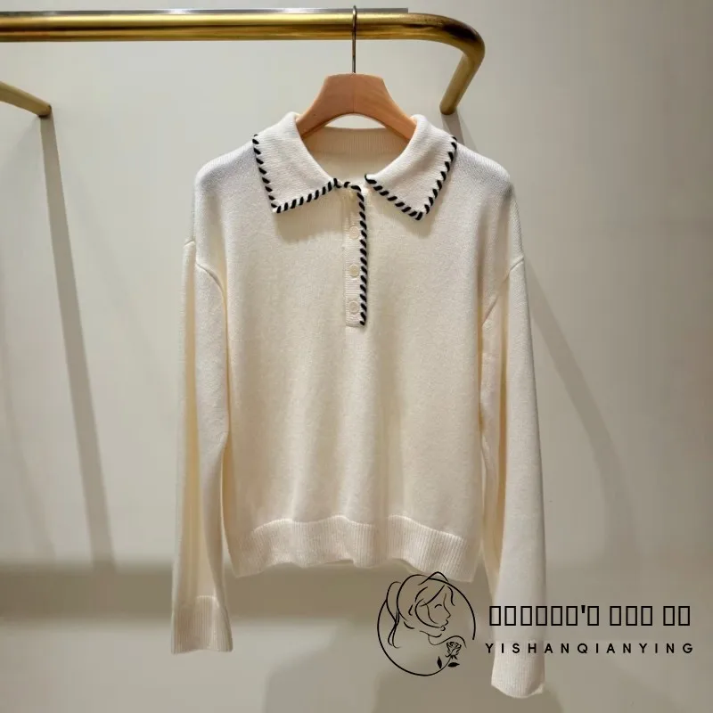 Casual Sle Women's Knitted Sweater Collared Faionable Dimer Wind Medium Softn Long Sve Autumn New Arrival
Casual Sle Women's Knitted Sweater Collared Faionable Dimer Wind Medium Softn Long Sve Autumn New Arrival