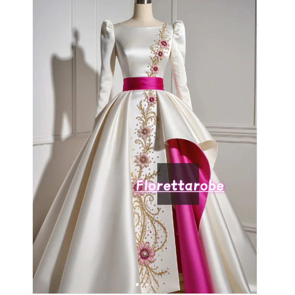 Florettarobe O-Neck Long Sleeves Arab Prom Dress Flowers Applique Dubai Evening Gowns Middle East Formal Banquet DressCustomized
Florettarobe O-Neck Long Sleeves Arab Prom Dress Flowers Applique Dubai Evening Gowns Middle East Formal Banquet DressCustomized