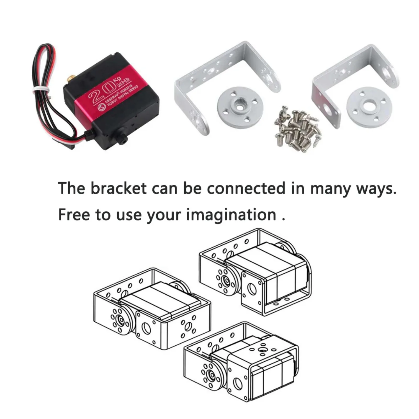 RDS3218 20KG Dual Shaft RC Digital Servo with U Mount Bracket , Waterproof Robot Arm Servo - High Torque Full Metal Gear Servo
RDS3218 20KG Dual Shaft RC Digital Servo with U Mount Bracket , Waterproof Robot Arm Servo - High Torque Full Metal Gear Servo