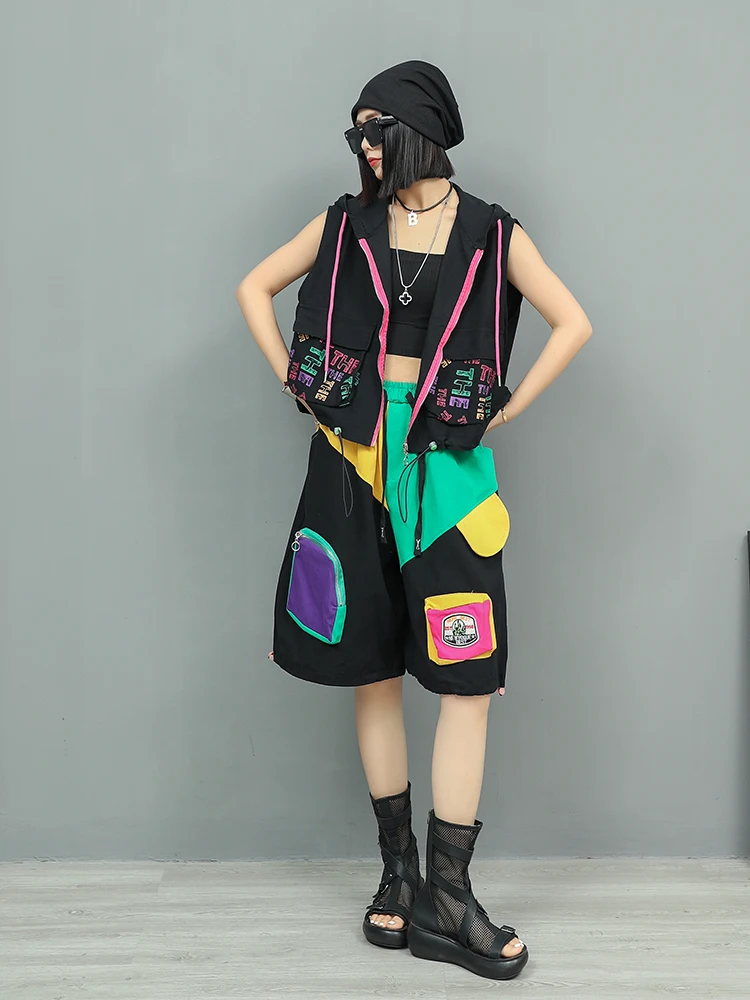 Personalized Contrast Printed Hooded Vest Wide-leg Shorts Two-piece Set For Women's Summer Loose Fashion Suit Short Sets
Personalized Contrast Printed Hooded Vest Wide-leg Shorts Two-piece Set For Women's Summer Loose Fashion Suit Short Sets