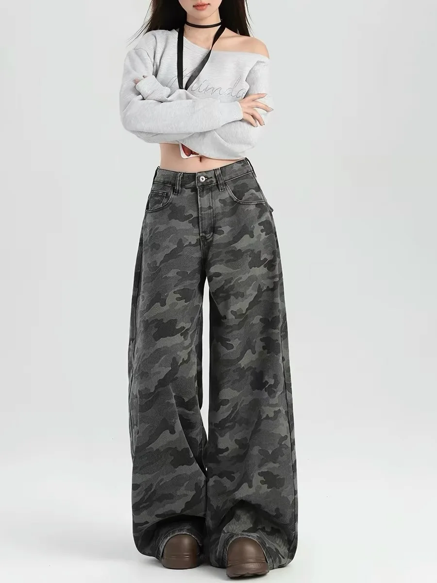 High Waist Wide Leg Pants American Style Camouflage Loose Fit Jeans for Pear Shaped Women Spring Summer New Style Slimming St...
High Waist Wide Leg Pants American Style Camouflage Loose Fit Jeans for Pear Shaped Women Spring Summer New Style Slimming St...