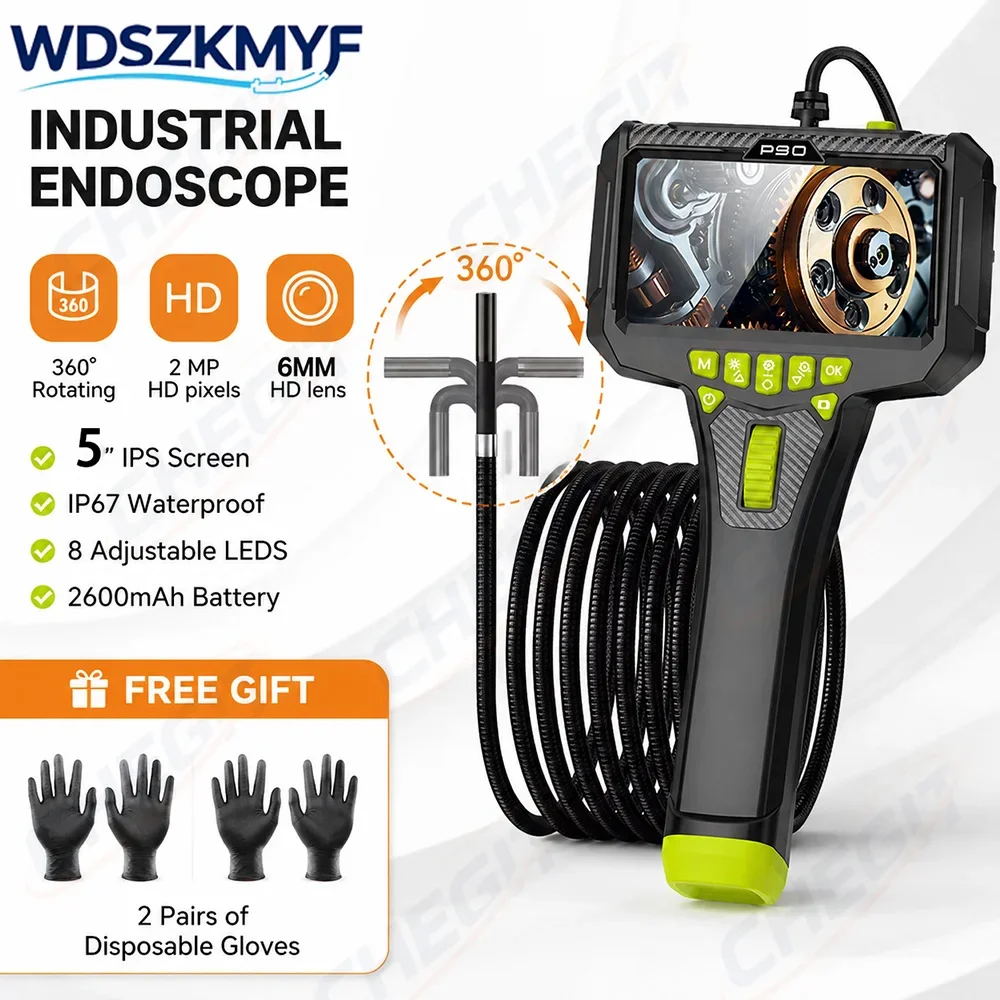 6mm 360 Degree Rotating Endoscope Camera 5 Inch Handheld Screen IP67 Waterproof Industrial Borescope For Automotive Plumbing Rep
6mm 360 Degree Rotating Endoscope Camera 5 Inch Handheld Screen IP67 Waterproof Industrial Borescope For Automotive Plumbing Rep