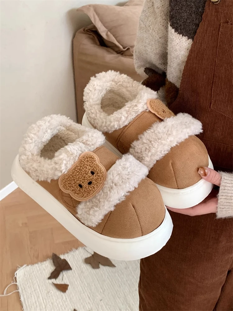 Thick Bottomed Casual Winter Outerwear Lamb Fur Bread Shoes Women's Cute Bear Board Shoes Korean Style round Toe Flat Heel
Thick Bottomed Casual Winter Outerwear Lamb Fur Bread Shoes Women's Cute Bear Board Shoes Korean Style round Toe Flat Heel
