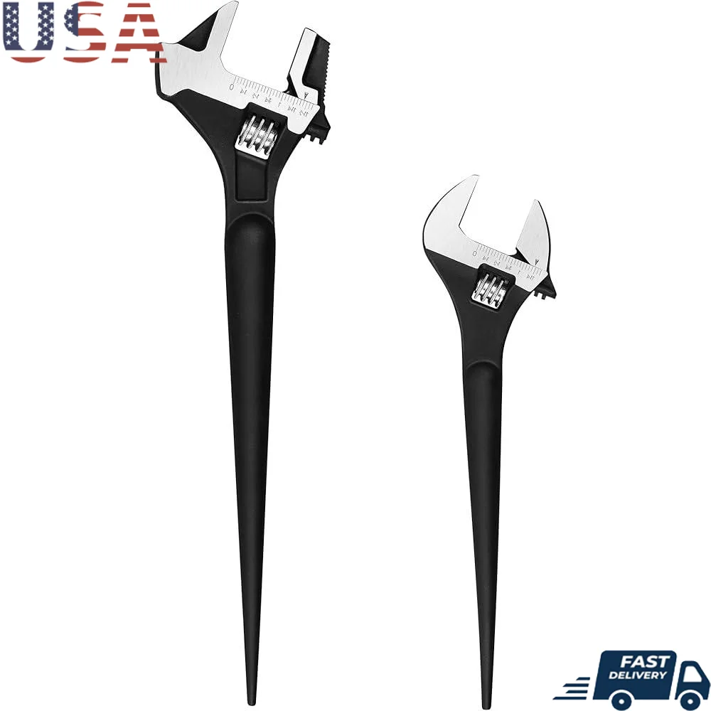 Adjustable Spud Wrench Set 12in 16in Heavy Duty Reversible Jaw Pipe Wrench Hammer Head Chrome Vanadium Steel Tool Construction
Adjustable Spud Wrench Set 12in 16in Heavy Duty Reversible Jaw Pipe Wrench Hammer Head Chrome Vanadium Steel Tool Construction