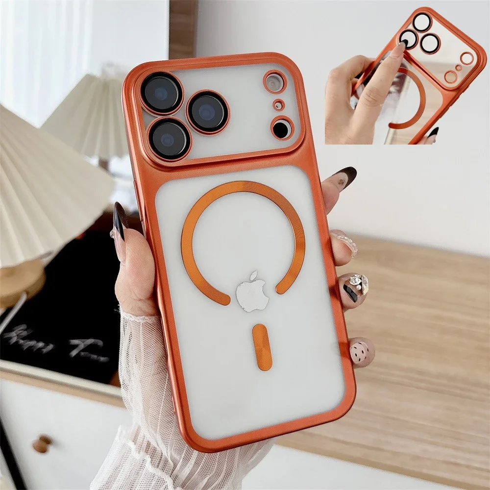 Luxury Plating Clear Lens Protector Magsafe Wireless Charge Phone Case For iPhone 17 Pro Max Air 17 Pro Magnetic TPU Soft Cover
Luxury Plating Clear Lens Protector Magsafe Wireless Charge Phone Case For iPhone 17 Pro Max Air 17 Pro Magnetic TPU Soft Cover