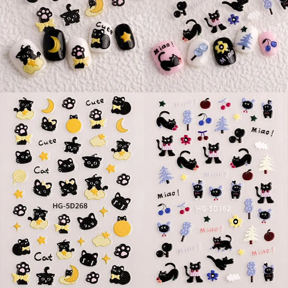 Stars Moon Black Cat Nail Stickers Trending Cartoon Cute 3D Raised Self Adhesive Waterproof Long Lasting Ultra Thin Decals
Stars Moon Black Cat Nail Stickers Trending Cartoon Cute 3D Raised Self Adhesive Waterproof Long Lasting Ultra Thin Decals