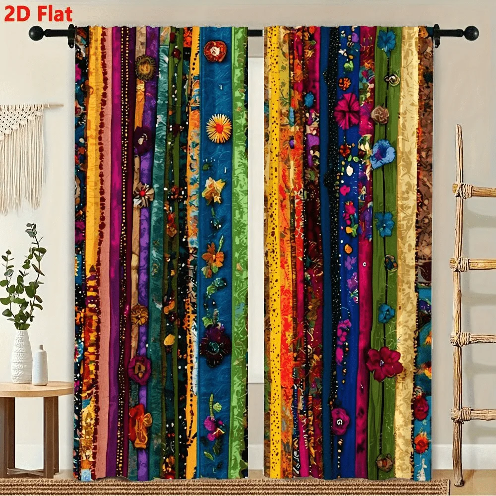 2Pcs Curtains Colorful Flowers Sequins Beads And Appliques Window Drapes for Bedroom Room Decor Decoration Window Treatment.
2Pcs Curtains Colorful Flowers Sequins Beads And Appliques Window Drapes for Bedroom Room Decor Decoration Window Treatment.