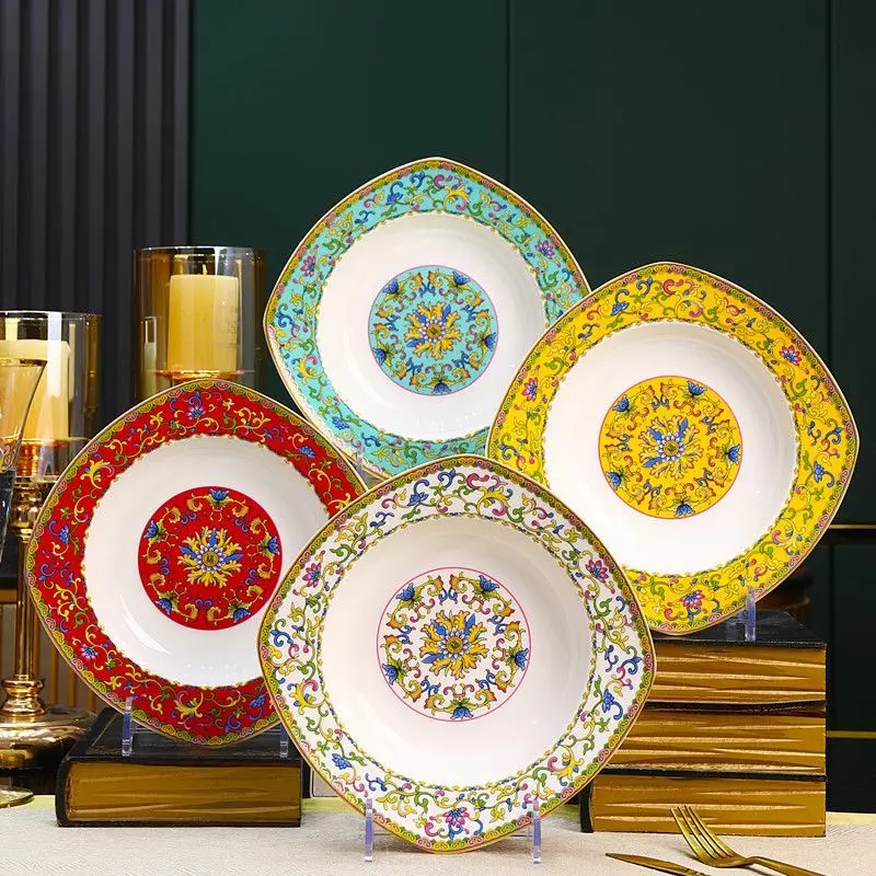 Enamel color plate new palace style ceramic plate корейская посуда ceramic shell dish китайская посуда
Enamel color plate new palace style ceramic plate корейская посуда ceramic shell dish китайская посуда
