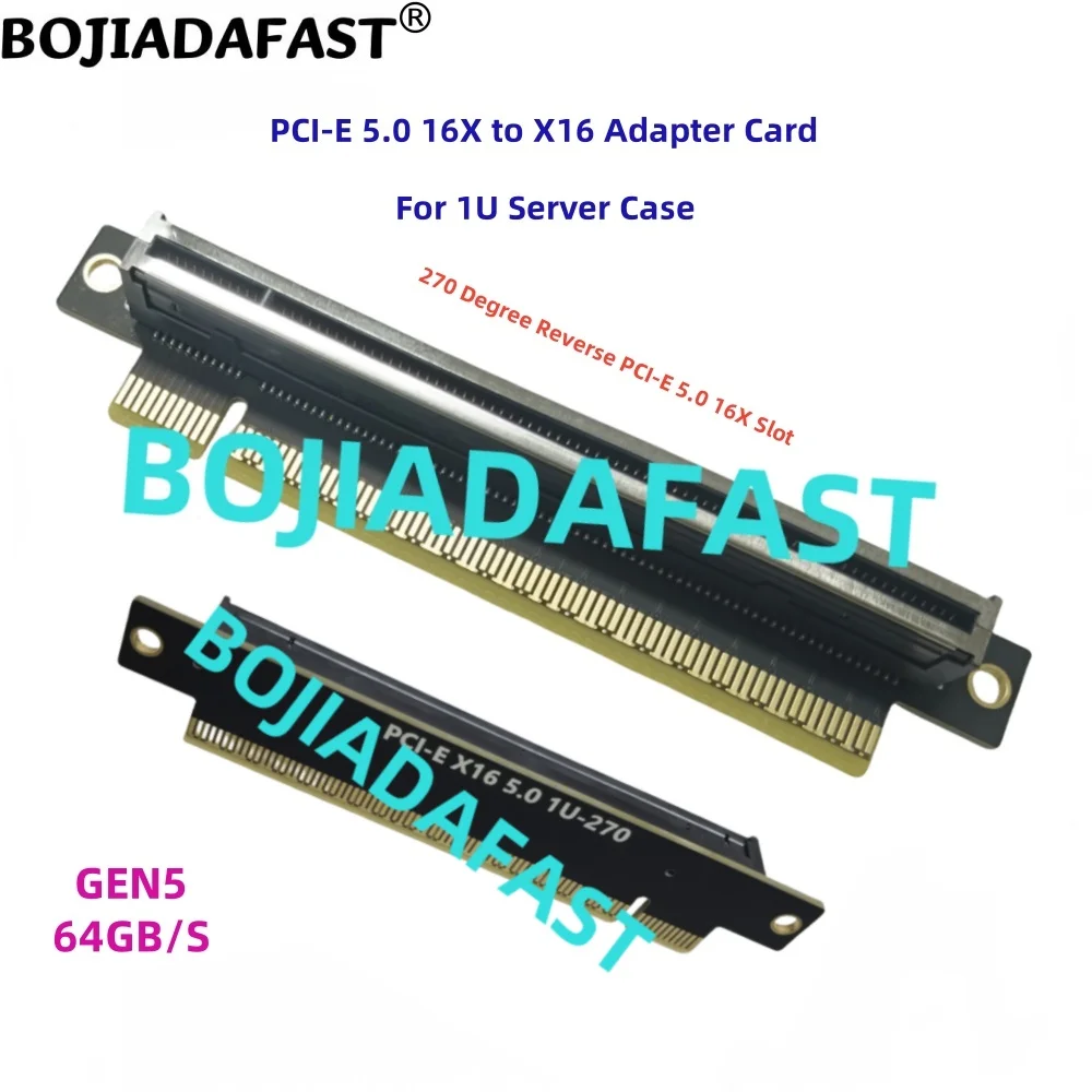 270-градусный обратный адаптер PCI Express GEN5 PCI-E 5.0 16X к PCIe X16, Riser Card 64 ГБ/с для серверного корпуса 1U
270-градусный обратный адаптер PCI Express GEN5 PCI-E 5.0 16X к PCIe X16, Riser Card 64 ГБ/с для серверного корпуса 1U
