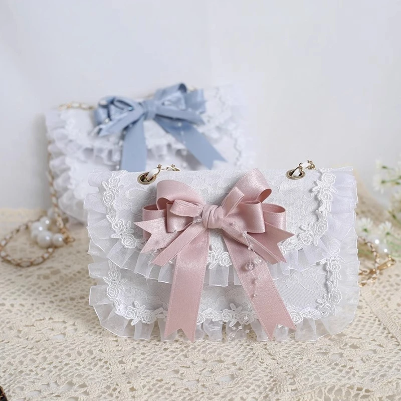 Japanese JK bags women's sweet lace lolita pearl bow handbag women's lovely girl fashion versatile Small square shoulder bag
Japanese JK bags women's sweet lace lolita pearl bow handbag women's lovely girl fashion versatile Small square shoulder bag