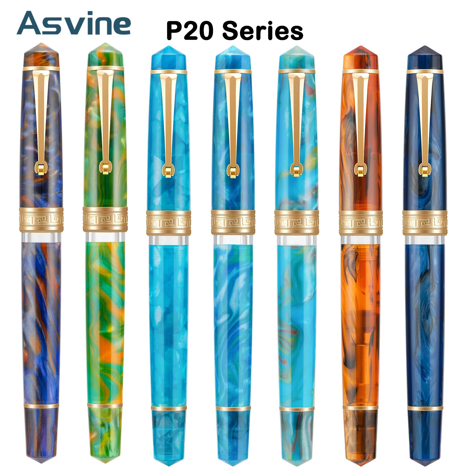 Перьевая ручка Asvine P20 с поршневым наполнением, акриловая перо с красивыми узорами EF/F/M и золотым зажимом, офисные школьные принадлежности, канцелярские принадлежности
Перьевая ручка Asvine P20 с поршневым наполнением, акриловая перо с красивыми узорами EF/F/M и золотым зажимом, офисные школьные принадлежности, канцелярские принадлежности