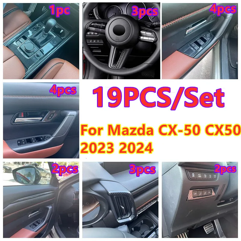 19X Carbon Fiber Interior Panel Trim Cover Decor For Mazda CX-50 CX50 2023 2024
19X Carbon Fiber Interior Panel Trim Cover Decor For Mazda CX-50 CX50 2023 2024