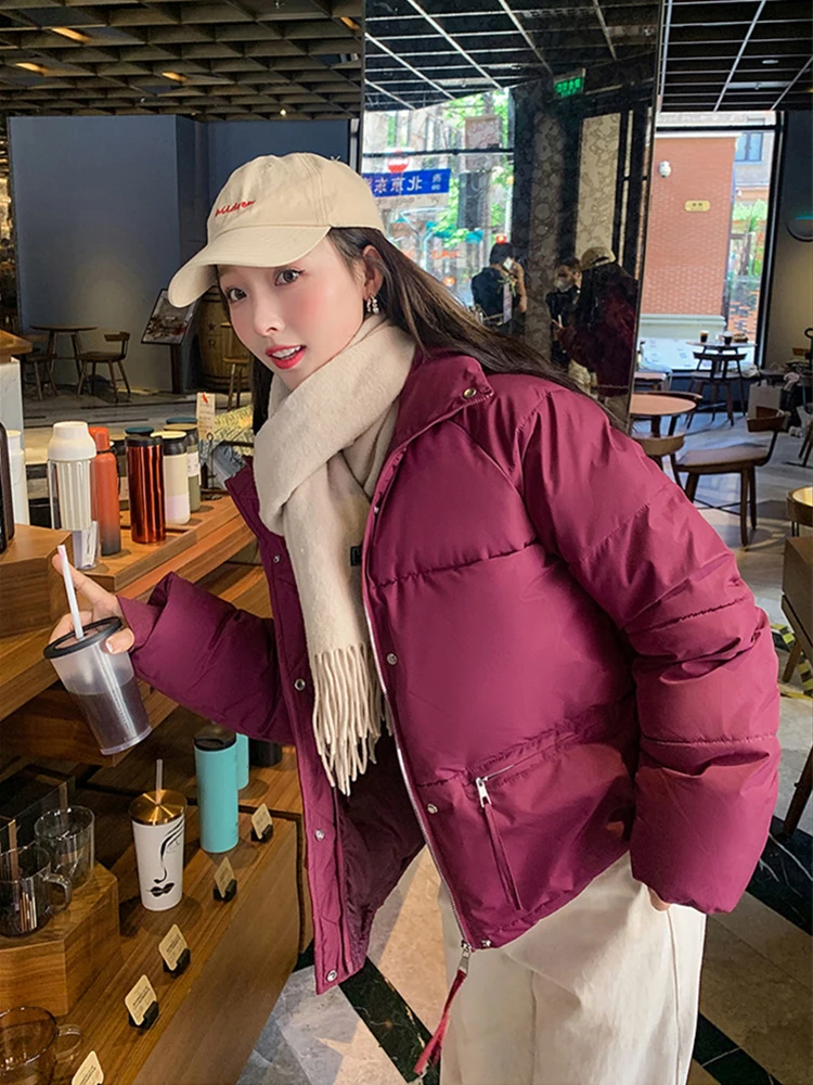 Wine Red Purple White Black Short Down jacket Women 2023 Winter New Korean Loose All-Match Small Cotton-padded jacket M-2XL
Wine Red Purple White Black Short Down jacket Women 2023 Winter New Korean Loose All-Match Small Cotton-padded jacket M-2XL