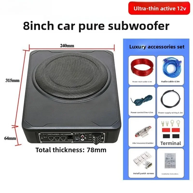 Good Car 6X8 Inch 8 Inch 10 Inch Ultra-thin Subwoofer Heavy Subwoofer 12v Car Audio Power Amplifier with Installation Cable
Good Car 6X8 Inch 8 Inch 10 Inch Ultra-thin Subwoofer Heavy Subwoofer 12v Car Audio Power Amplifier with Installation Cable