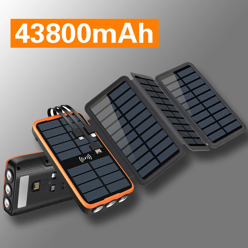 Solar Mobile Power Bank 43800Mah with 4 Solar Panels Pd20W Fast Charging Outdoor Mobile Power Supply Suitable for iPhone
Solar Mobile Power Bank 43800Mah with 4 Solar Panels Pd20W Fast Charging Outdoor Mobile Power Supply Suitable for iPhone