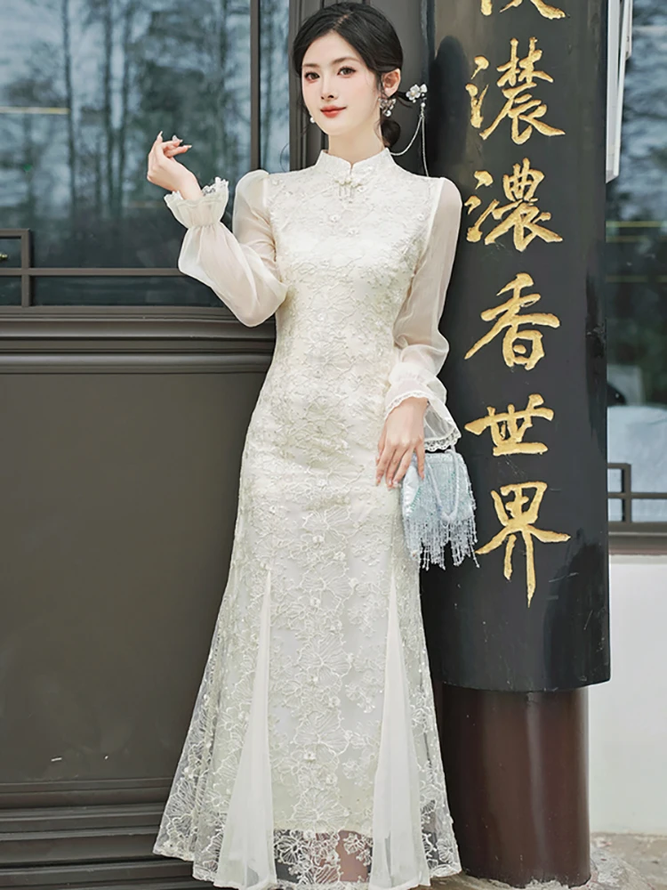 Осеннее белое шикарное платье русалки с цветочной вышивкой и рюшами, женское корейское модное роскошное вечернее платье 2025 года, элегантные облегающие платья
Осеннее белое шикарное платье русалки с цветочной вышивкой и рюшами, женское корейское модное роскошное вечернее платье 2025 года, элегантные облегающие платья