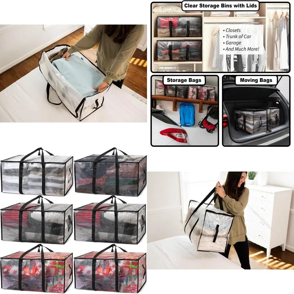 Extra-Large Moving and Storage Bags with Backpack Straps, Zippers, and Handles - 6 Pack for Moving, Dorms, and Holiday Decor
Extra-Large Moving and Storage Bags with Backpack Straps, Zippers, and Handles - 6 Pack for Moving, Dorms, and Holiday Decor