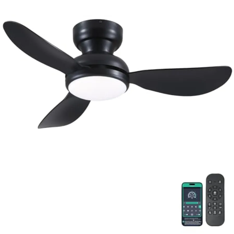 36 Inch Flush Mount Ceiling Fan with Light 3 Reversible Blades Remote and APP Control 3 CCT Dimmable for Bedroom Living Room Bl
36 Inch Flush Mount Ceiling Fan with Light 3 Reversible Blades Remote and APP Control 3 CCT Dimmable for Bedroom Living Room Bl