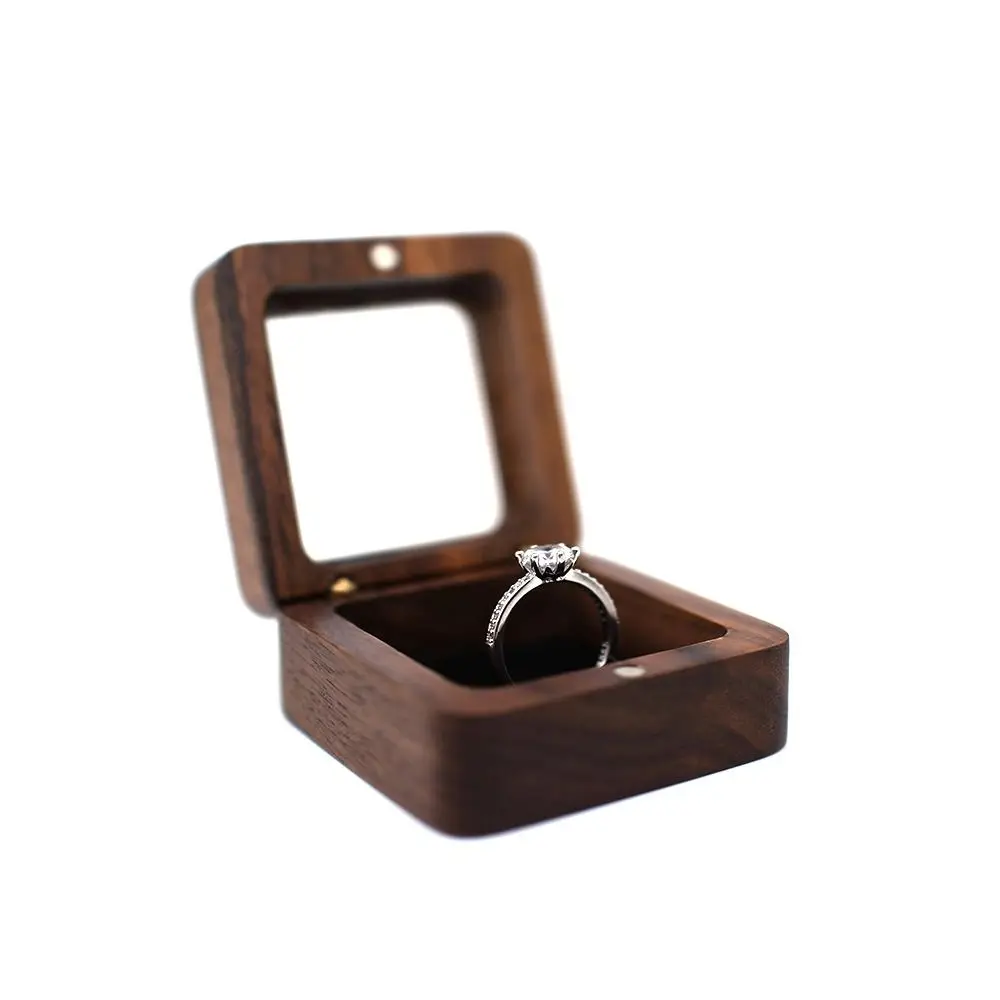 Portable Simple Wooden Ring Box Skylight Square Proposal Ring Bearer Box Magnetic Closure Wedding Ring Holder Engagement
Portable Simple Wooden Ring Box Skylight Square Proposal Ring Bearer Box Magnetic Closure Wedding Ring Holder Engagement