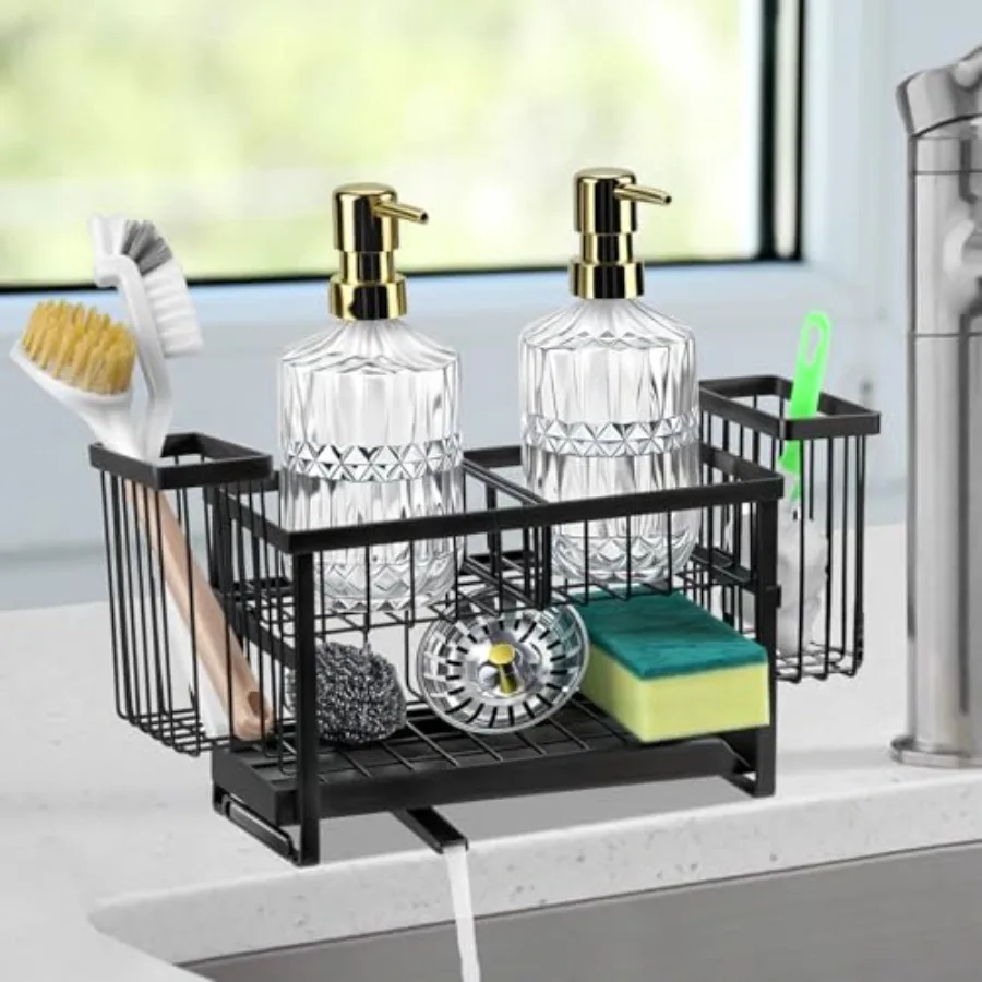 Sponge Holder for Kitchen Sink Organizer Caddy, 2 Tier Dish Brush Scrubber Holder, Stainless Steel Sink Box Utensil Holder, Rus
Sponge Holder for Kitchen Sink Organizer Caddy, 2 Tier Dish Brush Scrubber Holder, Stainless Steel Sink Box Utensil Holder, Rus