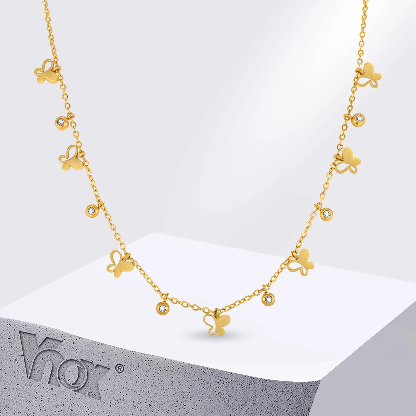 Vnox Chic Butterfly Cross Choker Necklaces For Women, Gold Color Stainless Steel, Female Jewelry Christmas Gift
Vnox Chic Butterfly Cross Choker Necklaces For Women, Gold Color Stainless Steel, Female Jewelry Christmas Gift