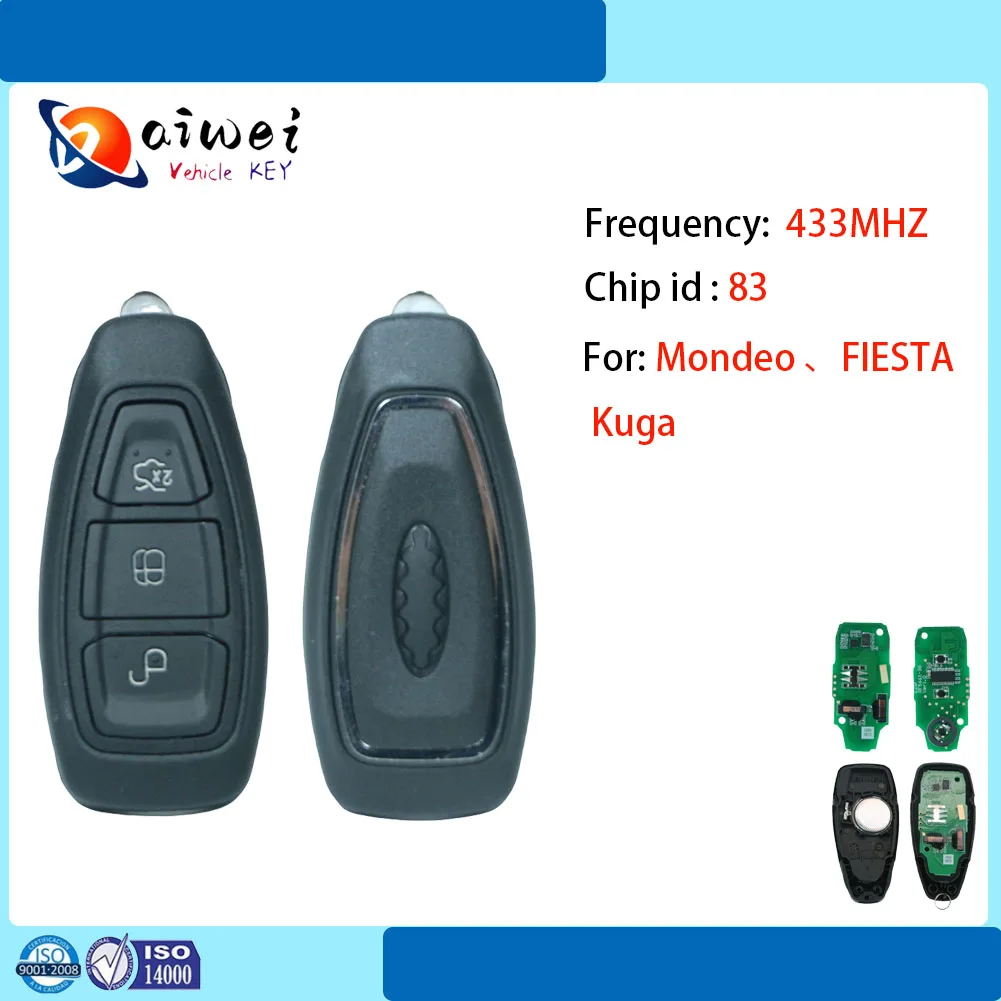 Ключ дистанционного управления для Ford Focus C-Max Mondeo Kuga Fiesta B-Max 433,92 МГц ID83 чип KR55WK48801 3-кнопочный автомобильный ключ
Ключ дистанционного управления для Ford Focus C-Max Mondeo Kuga Fiesta B-Max 433,92 МГц ID83 чип KR55WK48801 3-кнопочный автомобильный ключ