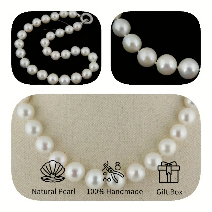 MYSOYA 11-13mm White Elegant Edison Freshwater Pearl Necklace With Gift Box Perfect Gift For Wedding Birthday Christmas New Year
MYSOYA 11-13mm White Elegant Edison Freshwater Pearl Necklace With Gift Box Perfect Gift For Wedding Birthday Christmas New Year