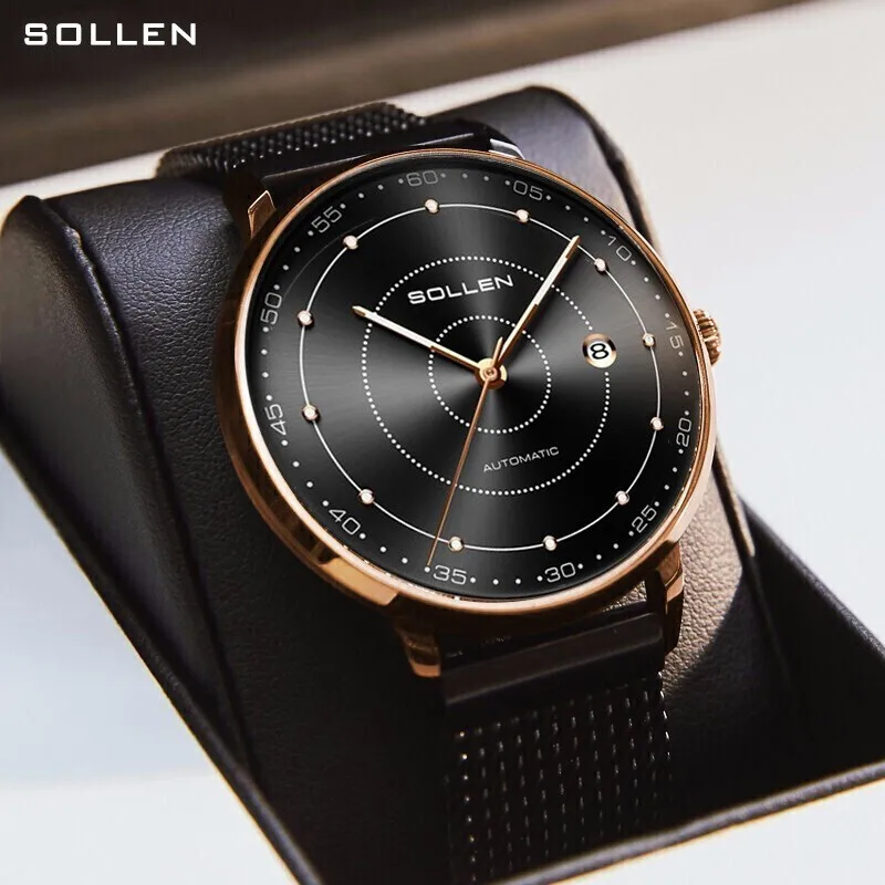 SOLLEN Brand New Luxury MIYOTA Movement Mechanical Watch Men 316L Stainless Steel Waterproof Calendar Automatic Watches Mens
SOLLEN Brand New Luxury MIYOTA Movement Mechanical Watch Men 316L Stainless Steel Waterproof Calendar Automatic Watches Mens
