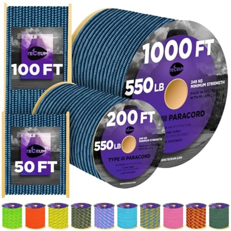 Reflective Paracord Rope 1000 1000ft/200ft/100ft/50ft 40+ Colors Glow in The Dark Utility Rope for Survival Hunting Camping Gea
Reflective Paracord Rope 1000 1000ft/200ft/100ft/50ft 40+ Colors Glow in The Dark Utility Rope for Survival Hunting Camping Gea